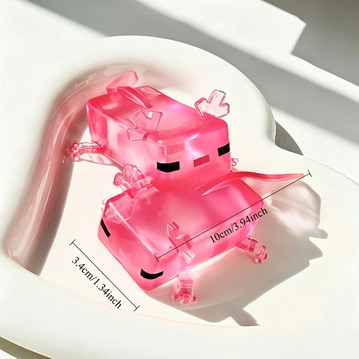 Transparent Cube Axolotl Squishy Toy Maltose Jelly Salamander Fidget Squeeze Slow‑Rising Stress Relief Sensory Vent Toy