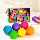 Needoh rainbow squishy ball stress relief fidget toy for teens by HSF Marketplace