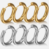 Gold plated large round hoop earrings for women, 6-piece jewelry set by HSF Marketplace