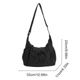 Women checkered nylon sling bag with drawstring, large capacity trendy crossbody handbag for shopping and casual outings.