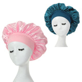 2-pack wide brim satin bonnets with elastic band for women by HSF Marketplace