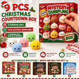 Christmas fidget squishy mystery dumpling advent calendar with 9-day blind boxes for sensory play