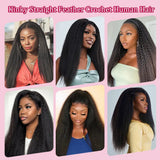 12A Kinky Straight Crochet Human Hair Bundles Miracle Knots Crochet Hair Human Hair Crochet Braids 16-26 Inch Burmese Curly Feather Crochet Human Hair Extension Pre Separated Knotless Reusable Crochet Human Hair For Black Wom