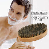 Hair Brush Boar Bristle For Men's Beard Brush Portable Shaving Comb Massage Hair Cleaning Brush for Facial Cleaning Styling Tool