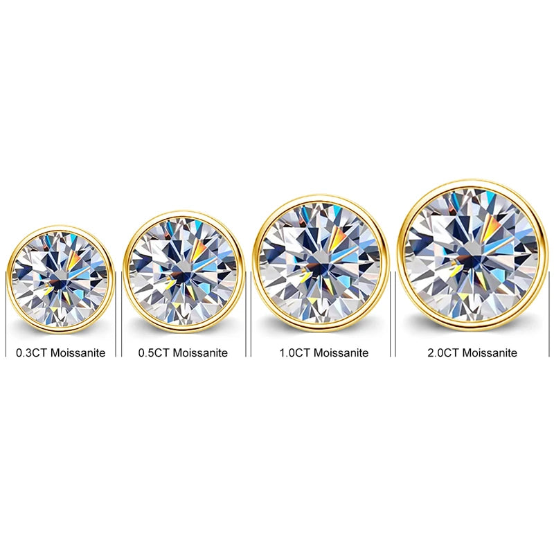 18K gold moissanite diamond stud earrings for women by HSF Marketplace