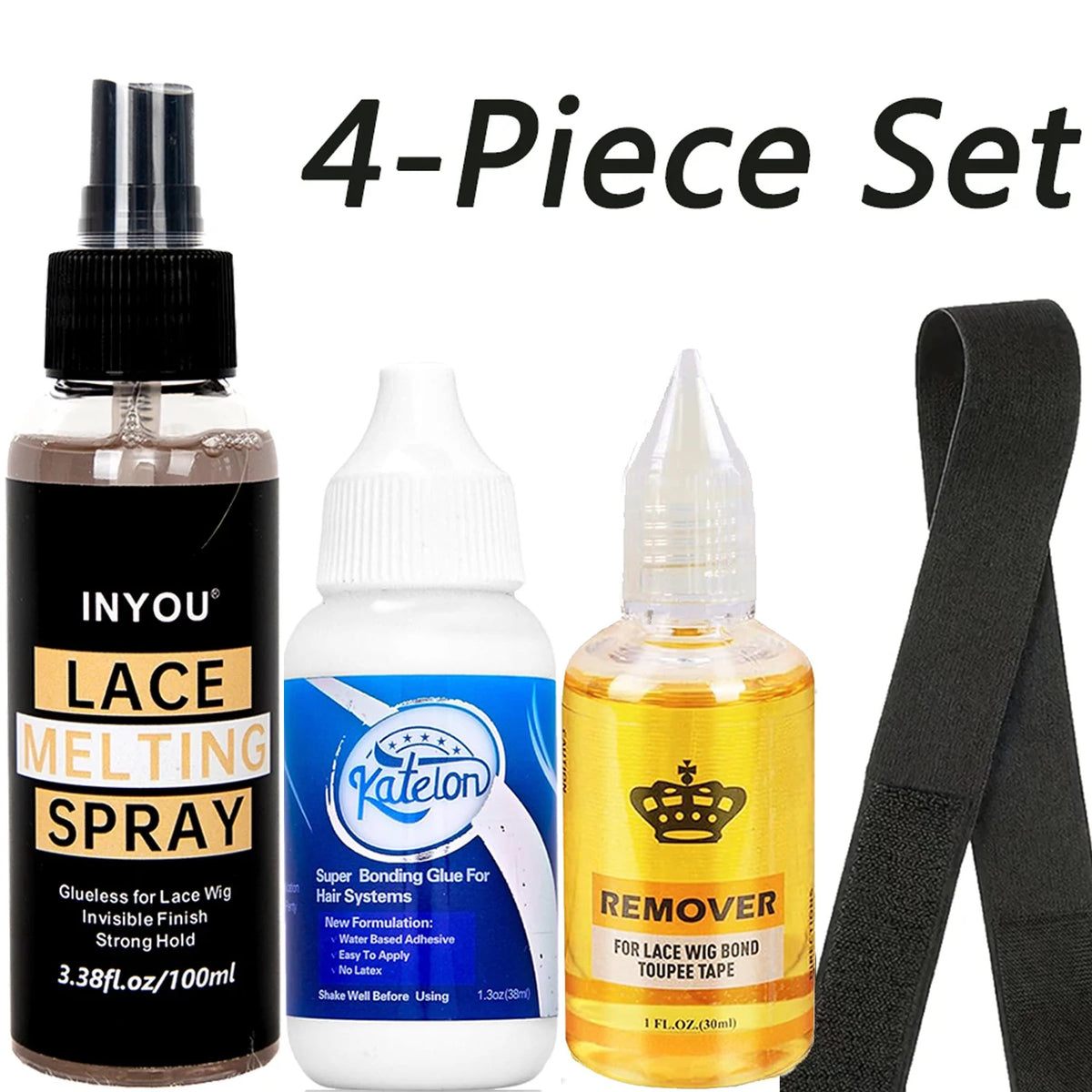 2026 New Wig Lace Glue Kit，Complete Set Glue Spray&, Wigs &Lace Glue Remover, Includes 1 Elastic Bands  for Wigs & Hair Systems