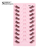 Half Eyelashes False Lashes 10-5 Pairs Cat Eye Eyelashes Eyelash Extension 3D Mink Half Lash Natural Makeup Faux Cils Maquiagem