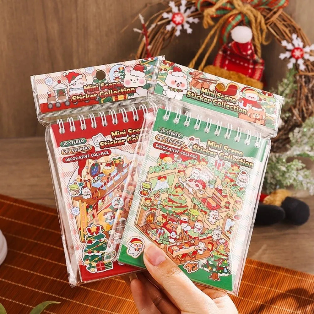 Christmas miniature scenes sticker book by HSF Marketplace for holiday crafts and sticker therapy