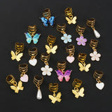 20pcs Alloy Lace Heart-Shaped Water Drop Pendant Accessories DIY Braid Hair Accessories Hair Clips