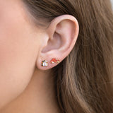 Gold color movie villain stud earrings with cubic zirconia, women's and girls' jewelry by HSF Marketplace