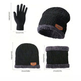 HSF Marketplace men's winter hat, scarf, and gloves set for cold weather comfort