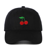 Embroidered cherry baseball soft top hat, duckbill sunshade hat for men and women