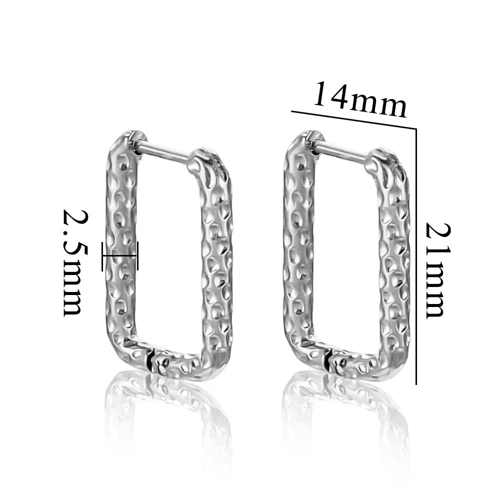 Six stainless steel textured hoop earrings for DIY jewelry making by HSF Marketplace