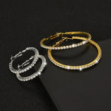 2018 large crystal hoop earrings, 30-100mm CZ hip hop basketball-style jewelry by Paparazzi