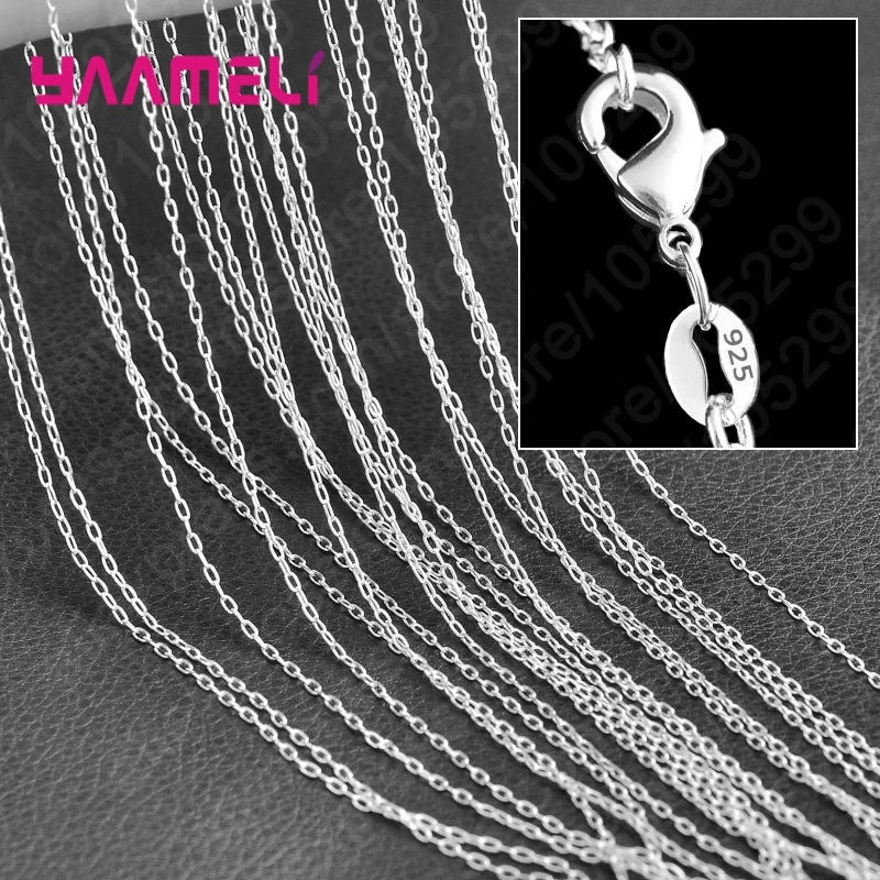 10-piece 925 sterling silver charm link chain necklace set by HSF Marketplace