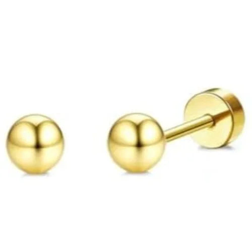 Drperfect 1Pair Flat Back Earrings for Women Surgical Steel Earrings for Sensitive Ears Hoop Stud Cartilage Tragus Piercings