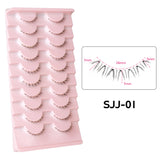10Pairs of HSF Marketplace false manga lower eyelashes with clear band, wispy small flame design for Korean makeup and cosplay looks