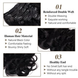 Body wave clip-in human hair extensions by HSF Marketplace for effortless volume