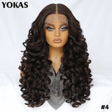 Latisha Lace Frontal Wigs 13x6 Synthetic High Temperature Fiber HD Lace Frontal Wigs 24 Inch Loose Curls Lace Wig For Afro Wome