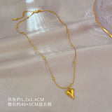 Heart-shaped stainless steel zirconia necklace for women and girls in gold color, perfect for parties, birthdays, or daily wear.