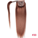 ZZHAIR Remy human hair wrap-around ponytail extension, straight machine-made clip-in style, 16–28 inches