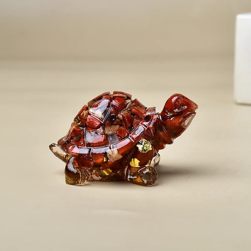Natural Crystal Turtle, Composed of Crystal Fragments and Resin, Is an Ideal Gift for Home Decoration.