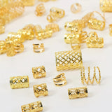 60/90pcs Alloy Hair Jewelry Hair Cuffs For Braids Metal Dreadlock Beads Hair Cuffs Rings Multi Style Braids Accessories