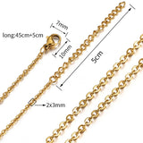 10pcs 5pcs Stainless Steel Bead Chain Necklace Chains for DIY Jewelry Making Findings 45cm+5cm Chain with Lobster Clasps No Fade