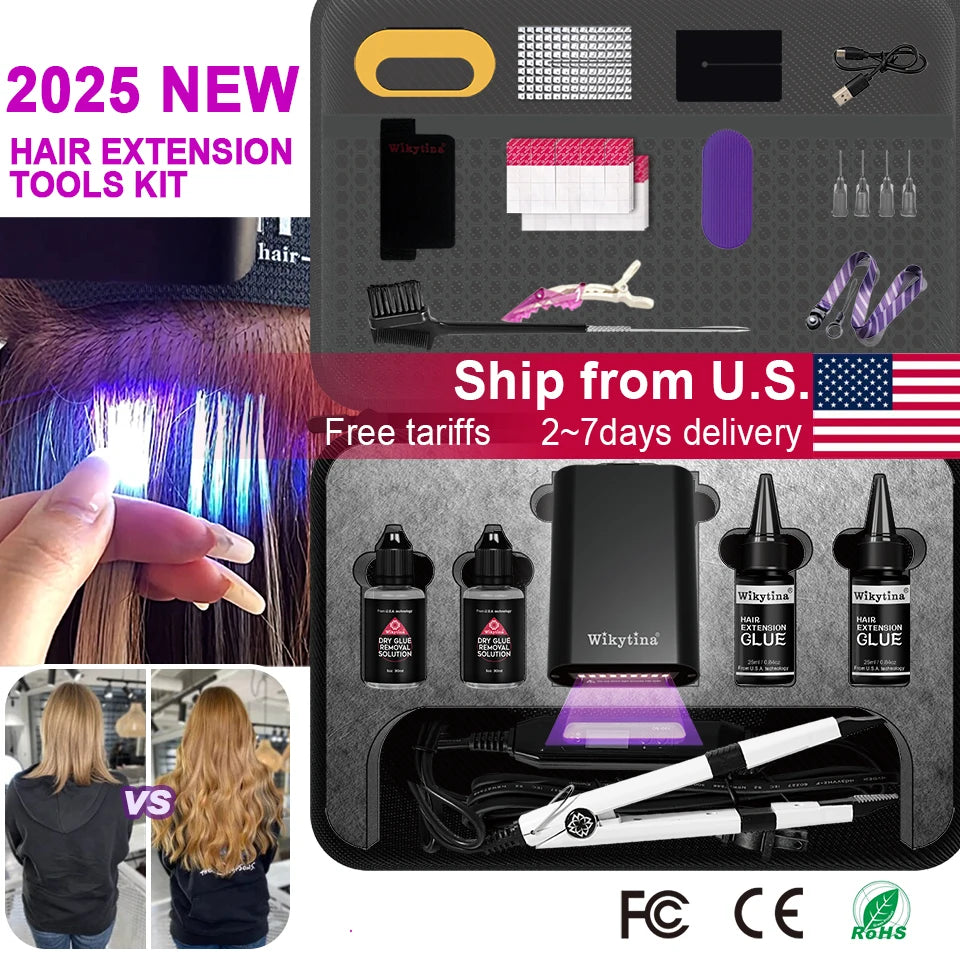 UV light hair extension tool set for easy application by HSF Marketplace