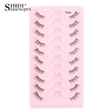 Half Eyelashes False Lashes 10-5 Pairs Cat Eye Eyelashes Eyelash Extension 3D Mink Half Lash Natural Makeup Faux Cils Maquiagem