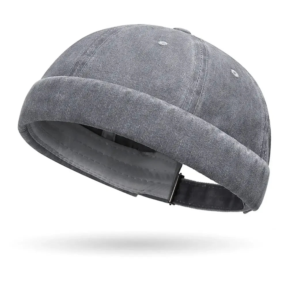 Women's hip hop beanie skullcap, brimless baggy melon cap with cuff for spring streetwear