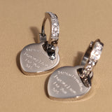 XE-221 heart pendant women’s zircon stainless steel earrings in gold color, charm jewelry accessories