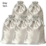 1/5pcs Satin Bags for Packaging Hair Extensions, Bundles, Wigs Soft Silk Pouches With Drawstring for Hair Tools Storage Bags