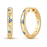 925 sterling silver hoop earrings with zirconia, hypoallergenic jewelry for women and girls