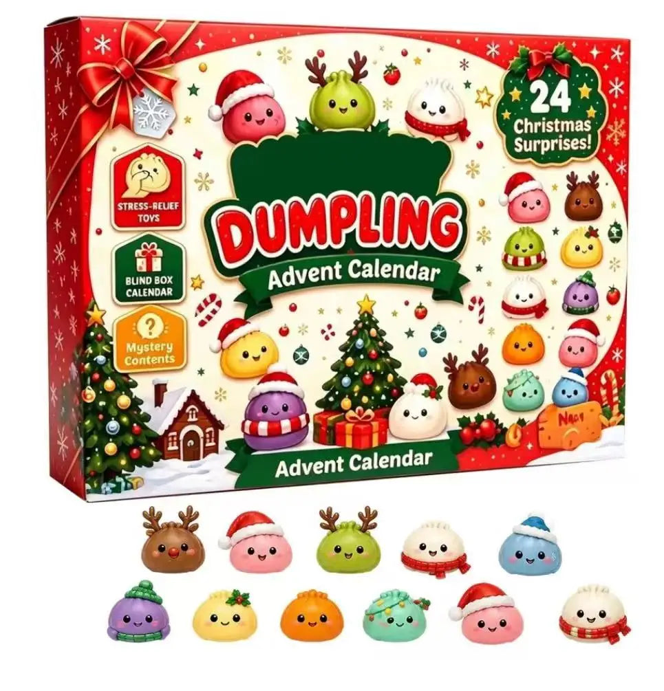 2026 Christmas 24-day advent calendar with dumpling squishy fidget sensory toy surprise gifts by HSF Marketplace