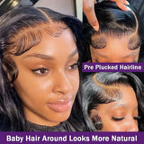13x6 Lace Front Wigs Human Hair 250 Density Hd Body Wave Lace Frontal Human Hair Wigs For Women Glueless Pre Plucked Black Wig
