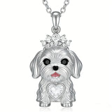 Cute beagle pendant necklace, elegant dog lover jewelry by HSF Marketplace