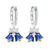 925 sterling silver Christmas dangle earrings for women with festive holiday charms