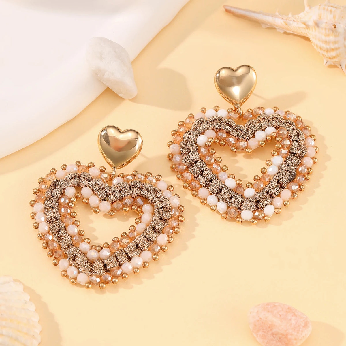 Colorful handmade water drop shape earrings for women by HSF Marketplace