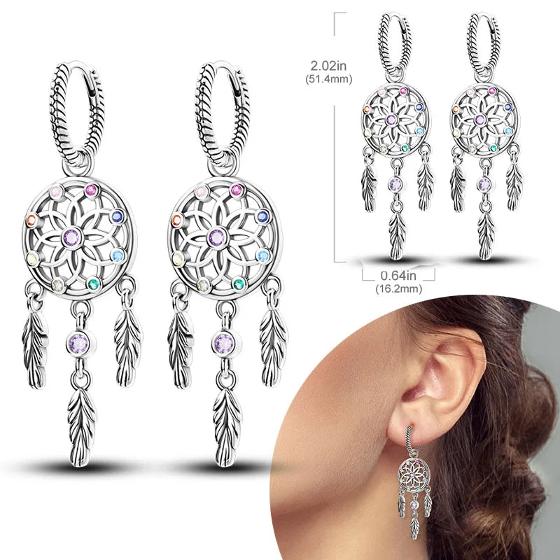 925 sterling silver hoop earrings with zirconia accents, hypoallergenic jewelry for women and girls