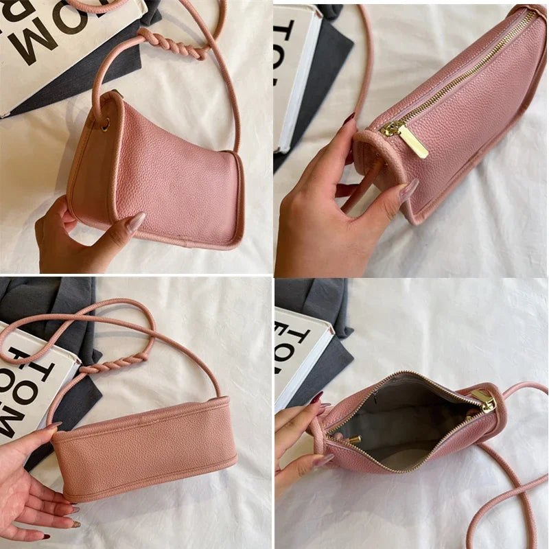 Genuine cowhide leather women's crossbody handbag with high capacity, stylish shoulder bag for ladies, black color, HSF Marketplace.