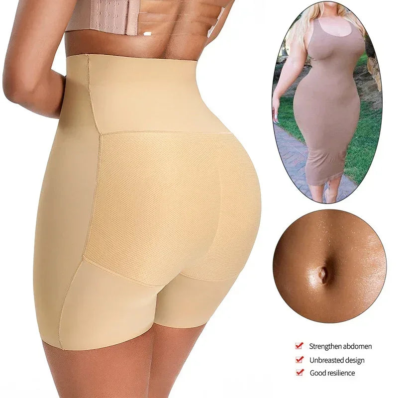 HSF padded seamless high-waist butt lifter shapewear shorts with hip pads and push-up design