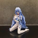 10cm Ayanami Rei anime PVC figure with long hair in a kneeling pose, collectible model ornament figure