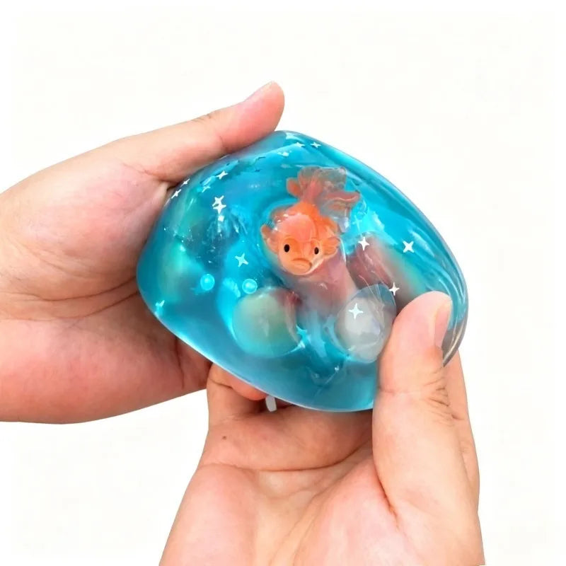 Ocean Goldfish Coconut Oil Moldable Stress Ball  Fidget Toy Soft Maltose Squeeze Toy Fun Anti-stress Sensory Toy for Adult Gifts