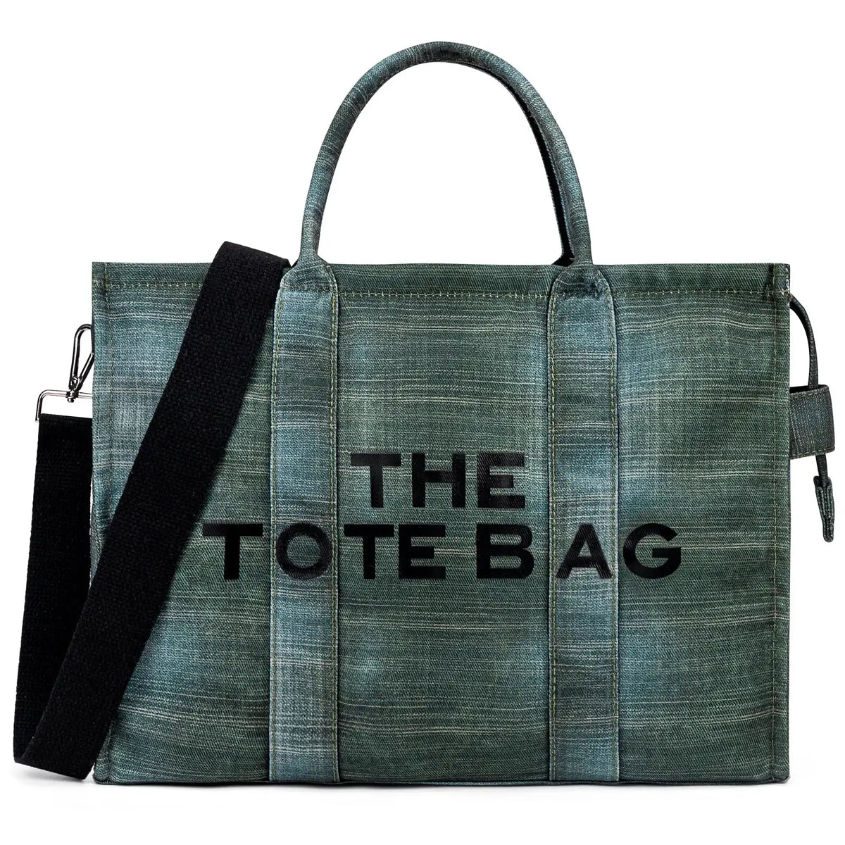 Denim Canvas Tote Bag For Women Large Capacity Color Canvas Bucket Tote Handbags Casual Shoulder Crossbody Bags