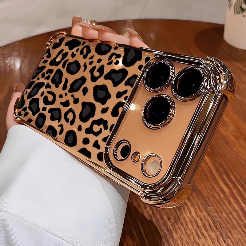 Burgundy leopard print phone case for iPhone 13–18 Pro Max by HSF Marketplace