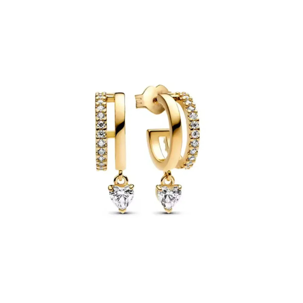 925 silver butterfly square heart-shaped earrings for women, featuring delicate butterfly and heart details