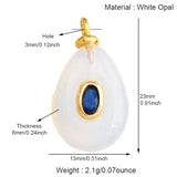 Jewelry charm pendant featuring jade agate, amethyst, amazonite, lapis lazuli, and water grass in 18K gold plated finish for necklace crafting