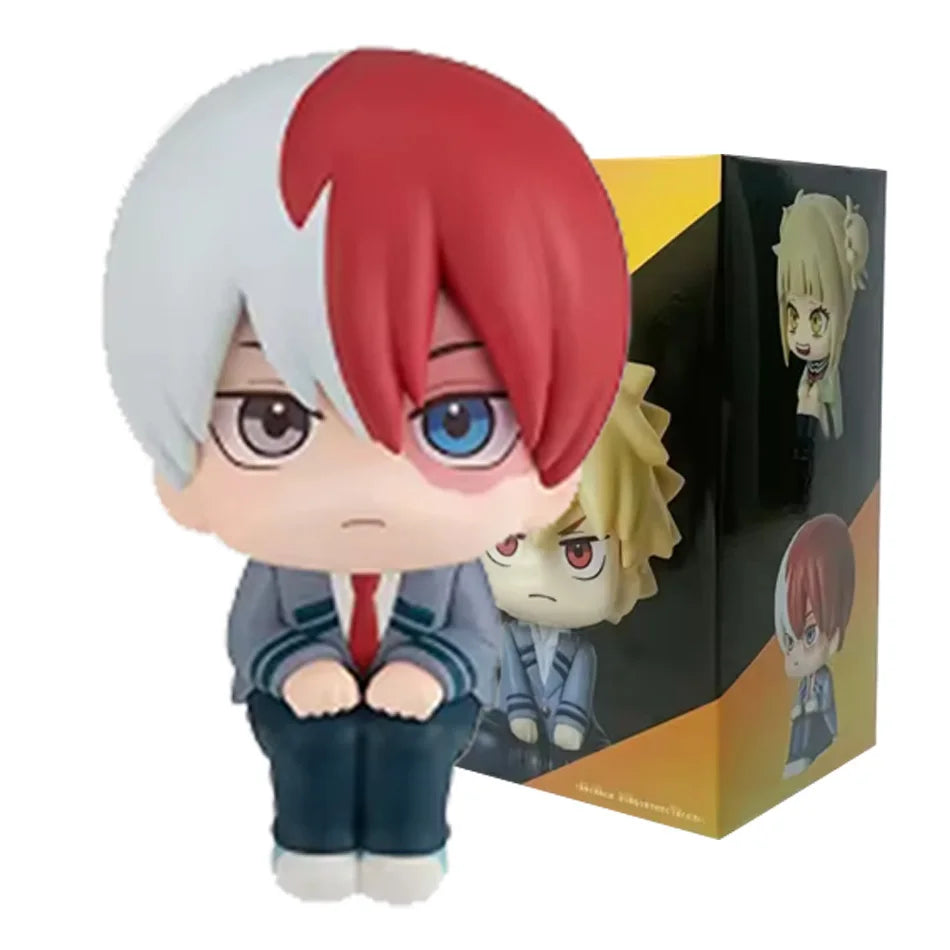 Anime Nendoroid collectible figures of Bakugou Katsuki, Midoriya Izuku, Todoroki Shoto and Toga Himiko