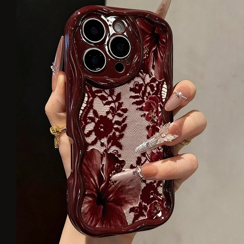 Floral lace pattern soft phone case for iPhone 11–18 models by HSF Marketplace